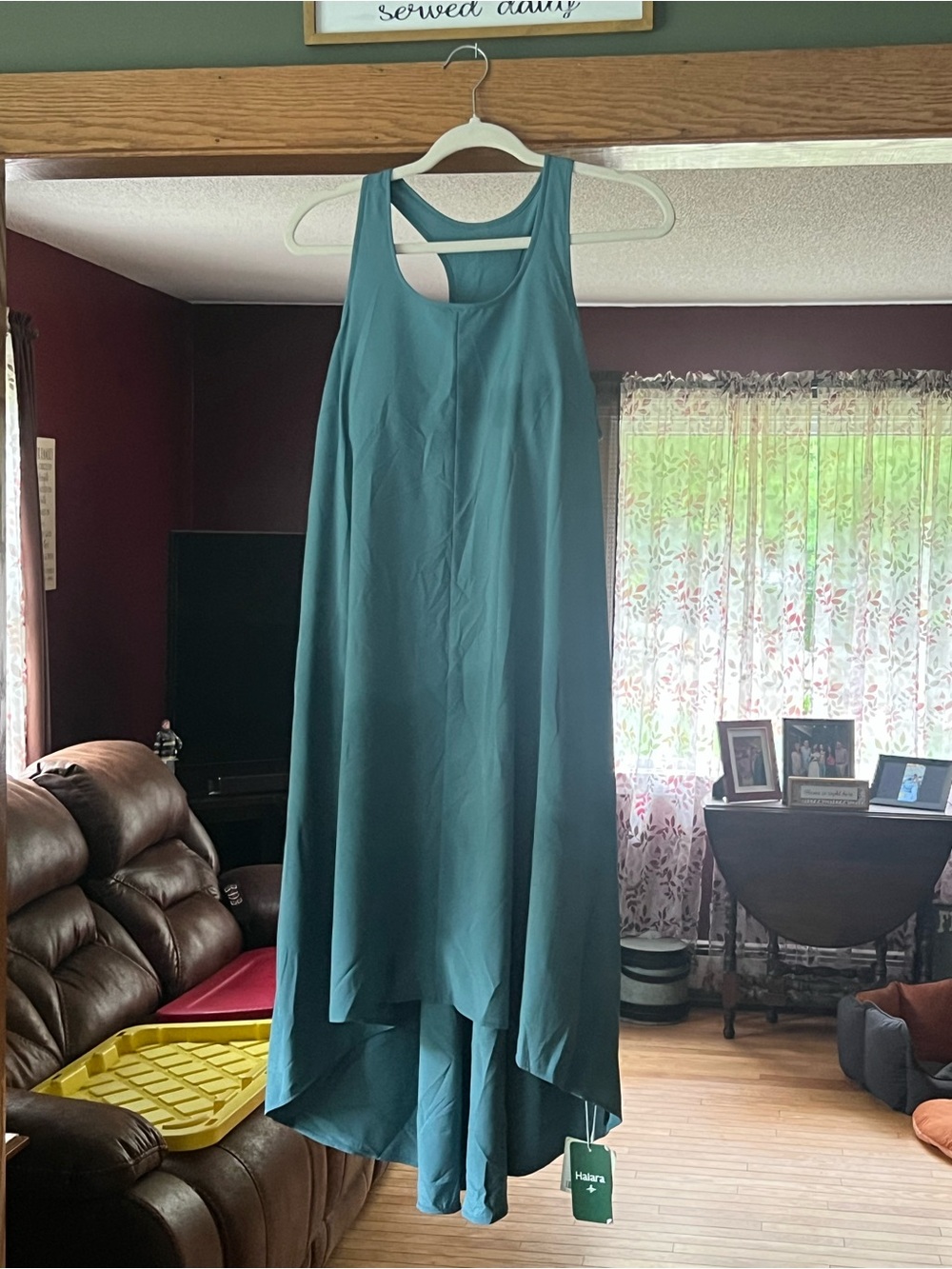 NWT Halara Women's Teal High-Low Midi  Dress